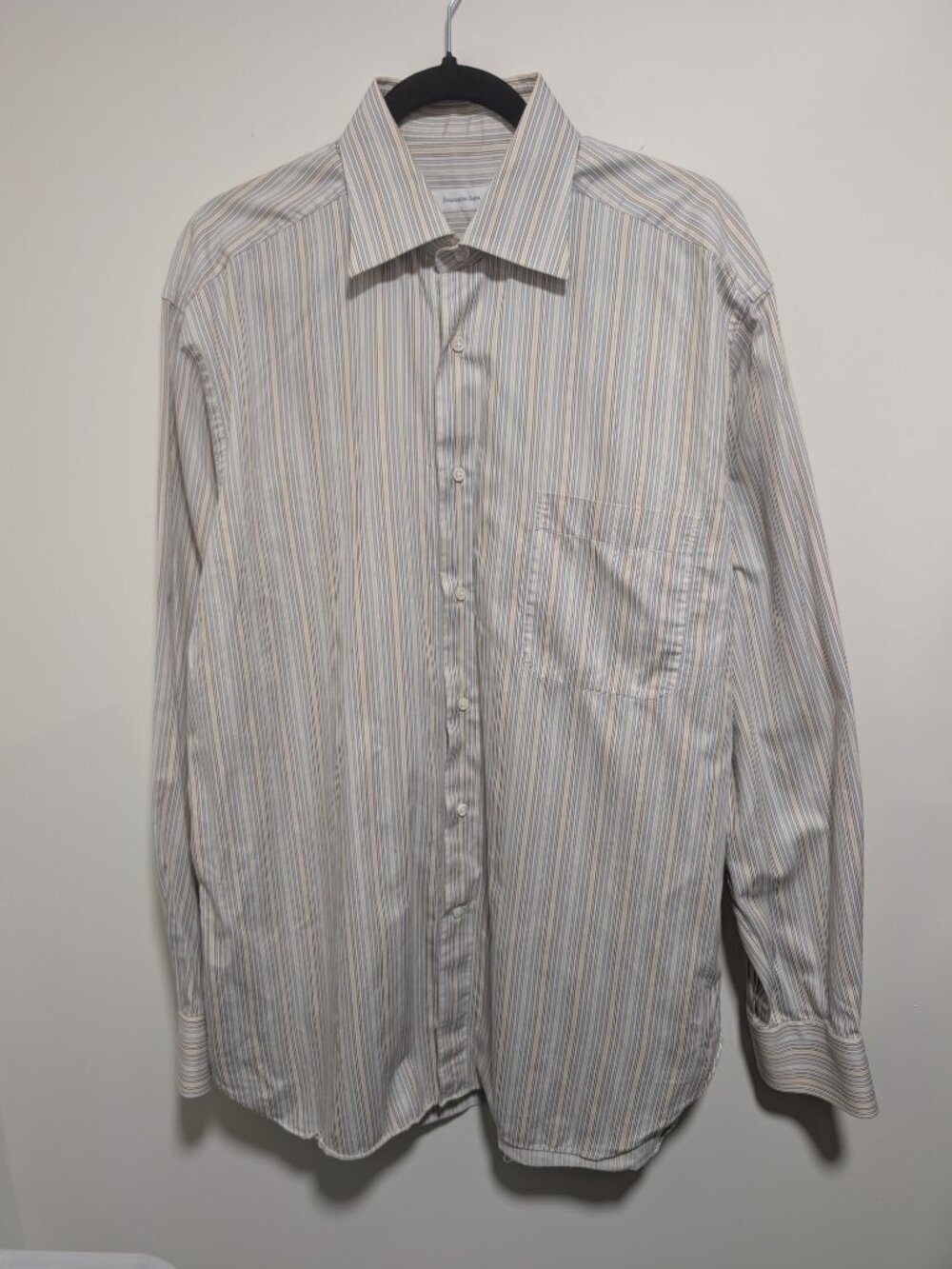 Ermenegildo Zegna | Portofino Comfort Striped Long Sleeve Dress Shirt (41/16)